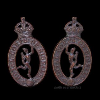 1st Pattern WW2 Royal Corps of Signals Officer's Bronze 'OSD' Collar Badges